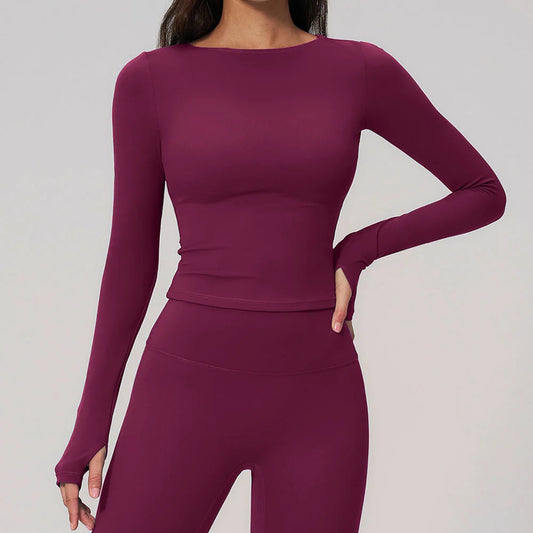 Women Yoga T-shirts Fitness Sports Long Sleeve Running High Elastic Workout Shirts Gym Sports Shirts Female Crop Top Yoga Tops