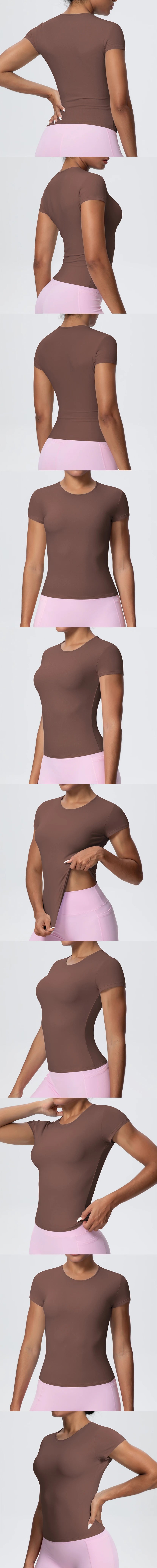 Best Selling New Models Yoga T-Short Sleeve Athletic Yoga Running Sexy Summer Gym Workout Quick Dry Stretchy Tees Tops Baselayer