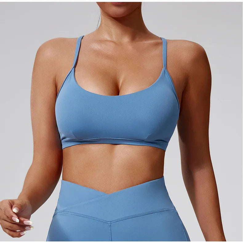 Women's Sports Bra Sexy Beautiful Back Breathable Bra Top Push Up Fitness Bra Yoga Gym Workout Bra Fitness Top Sports