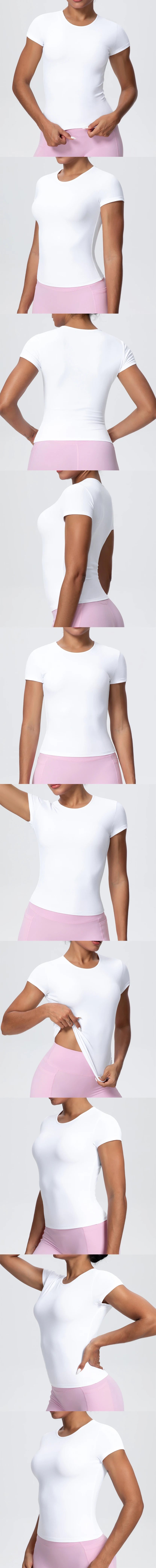 Best Selling New Models Yoga T-Short Sleeve Athletic Yoga Running Sexy Summer Gym Workout Quick Dry Stretchy Tees Tops Baselayer