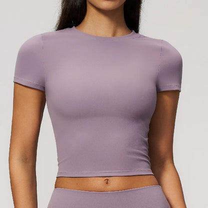 Women Yoga Top Sport T Shirts Fitness Clothes Quick-Drying Short Sleeve Yoga Shirt Gym Workout Top Running Active Wear Sport Top