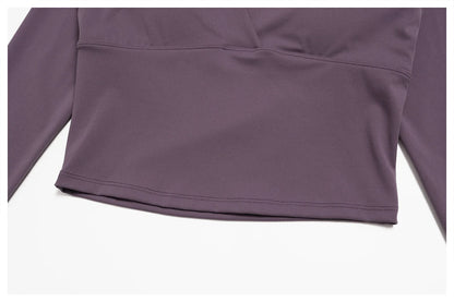 Women's Yoga T-Shirt Deep V Long Sleeve Sports Tops Gym Workout Shirts Breathable Fitness Yoga Top Female Running Push Up Shirts