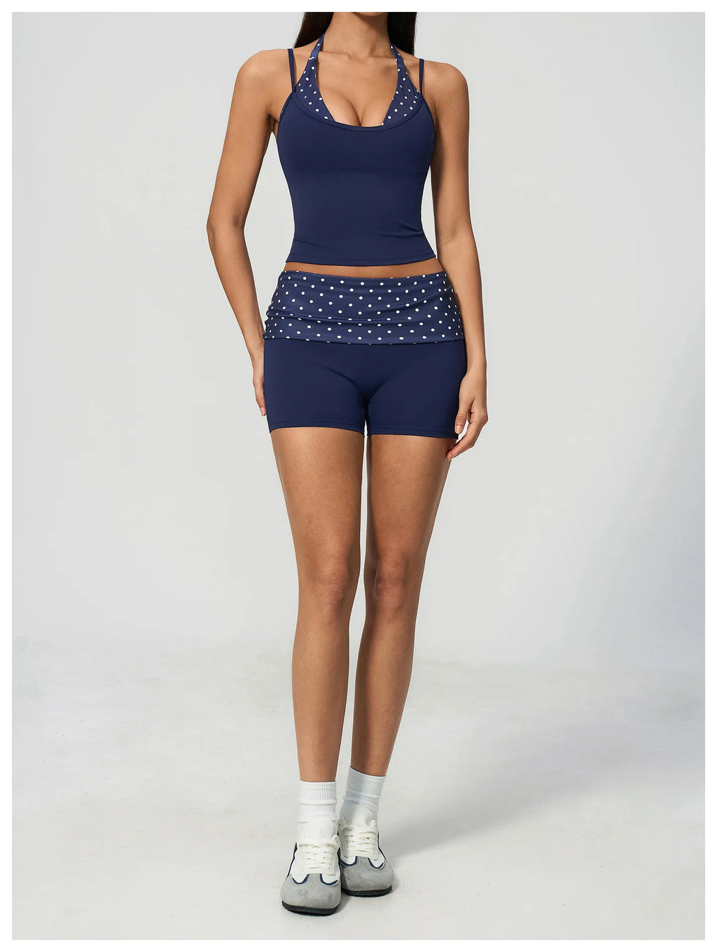 Polka Dot Yoga Tank Top Shockproof Striped Fitness Bra Gym Workout Vest Breathable Sport Top Halter Beautiful Back Sport Vest