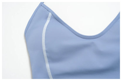 Summer Sports Tops Women's Halter Neck Vest Workout Shockproof Underwear Breathable Running Cycling Bra Gym Clothes Yoga Vest