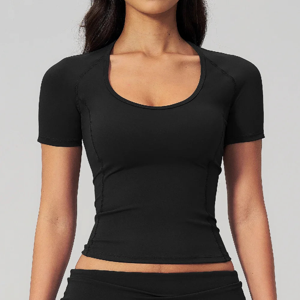 Summer Gym T-Shirt Women Short Sleeve Yoga Tops Workout Top Running Sports T Shirts Fitness Workout Tee Sports Tops Activewear