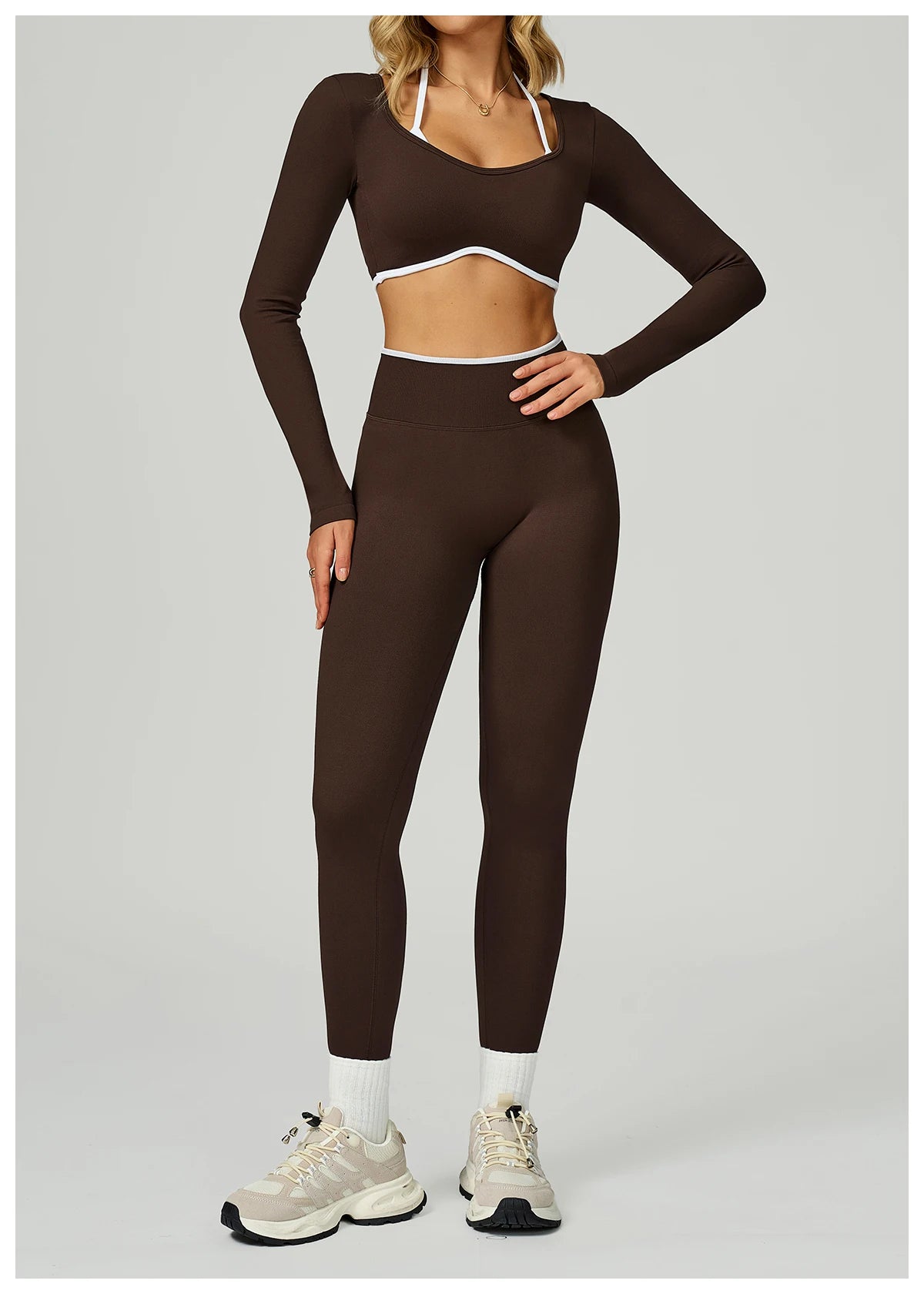 Seamless Yoga Shirts For Women Ribbed Long Sleeve Gym Clothes Fitness Running Workout Dry Fit Breathable High Elastic Sports Top