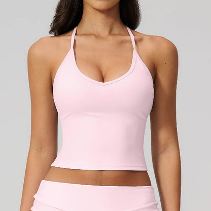 Summer Yoga Vest Women Workout Top Quick-Dry Crop Top Shockproof Gym Vest Female Running Tight Top Beautiful back Sports Tops