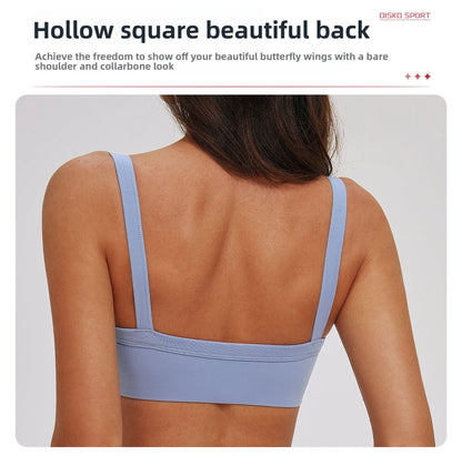 Women's Sports Underwear Lnvisible Bra Breathable Comfortable Elastic Shockproof Underwear Without Steel Rings Sports Underwear