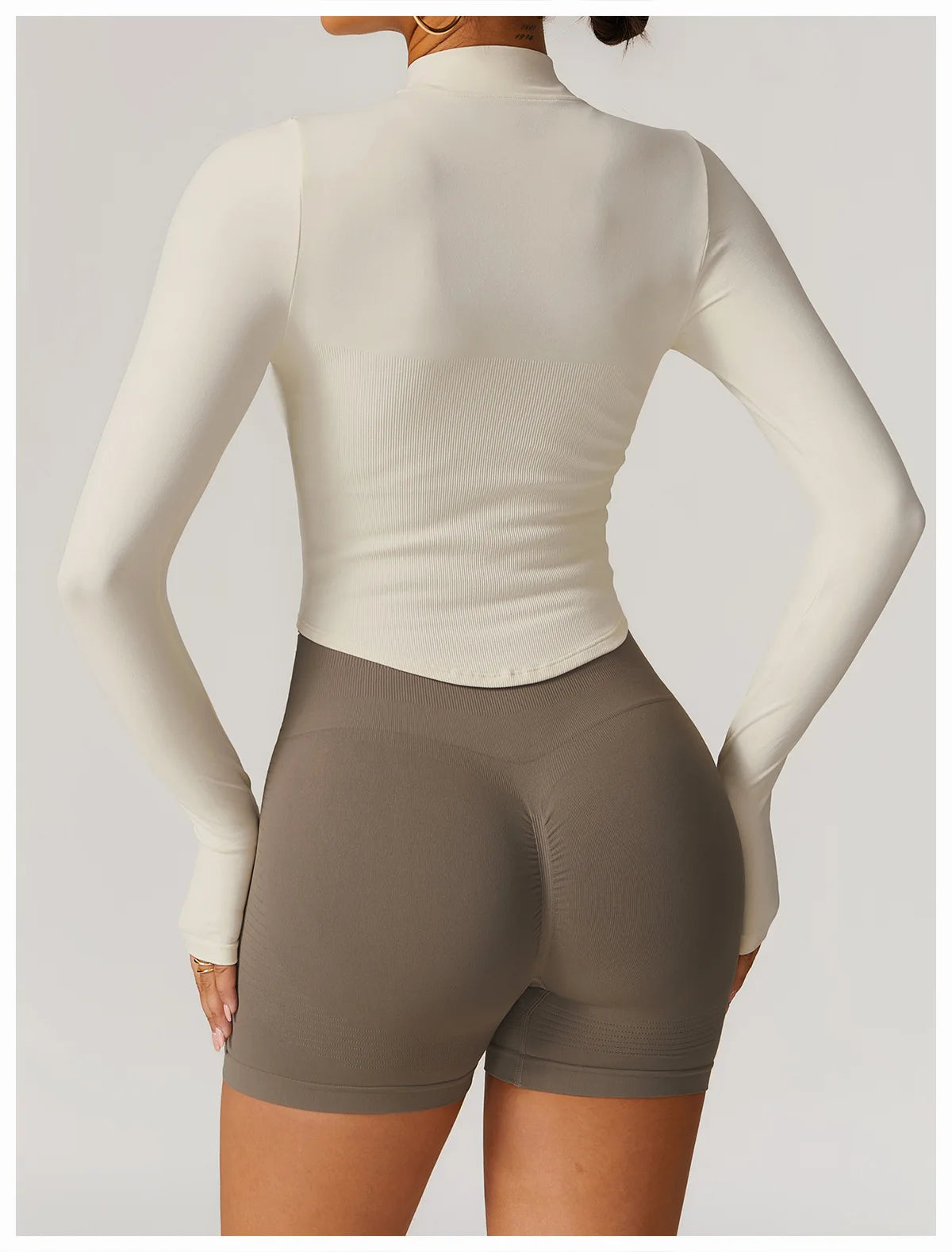 Outdoor Sports Long Sleeved Women's Slim Yoga Quick Dry Tight Fitting Quick Drying Stand Up Collar Jacket Running Fitness Jacket