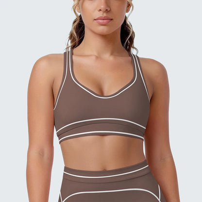 Sports Tank Top Women Sexy Fitness Bra Tights Backless Gym Clothe Underwear Yoga Bras High Running Training Shockproof Chest Pad