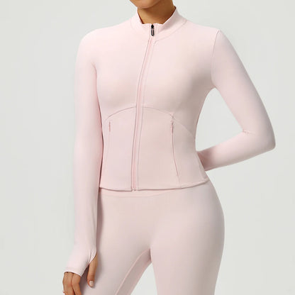 Fitness Sport Women's Zipper Long-sleeved Quick-drying Training Yoga Gym Clothing Clothes Summer Running Breathable Slim Fit Top