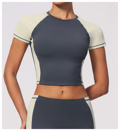 Summer Yoga Top Women Breathable Yoga Shirts Fitness Sports T-Shirts Gym Crop Top Light Weight Yoga Shirt Fitness Activewear