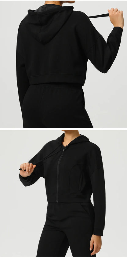 Autumn and Winter Sports Jacket Women Sport Jacket Long Sleeve Shirt Workout Coat Gym Training Clothing Stretch Yoga Sportswear
