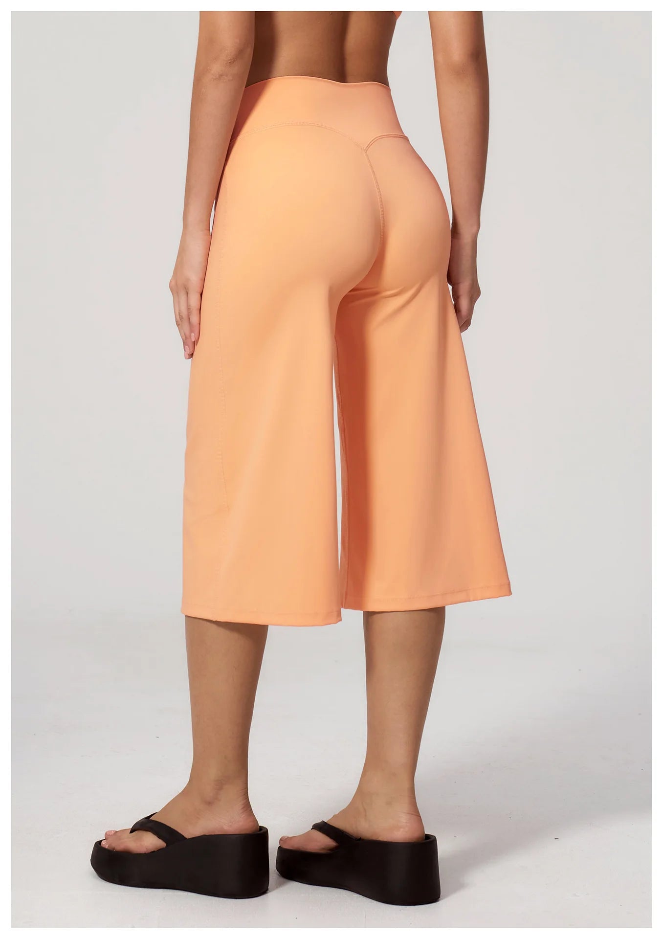 Summer Sports Pants Women Capri Pants Wide Leg Yoga Cropped High Waist Workout Seven Pant Female Running Legging Fitness Shorts