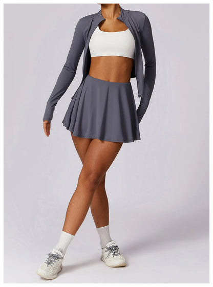 New Gym Yoga High Waist Yoga Skirt Tennis Sports Fitness Push Up Quick Drying Sun Protection Skirt UV Protection