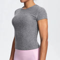 Best Selling New Models Yoga T-Short Sleeve Athletic Yoga Running Sexy Summer Gym Workout Quick Dry Stretchy Tees Tops Baselayer