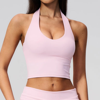 Summer New Yoga Bra Women Sports Shockproof Bra Sexy V-Neck Fitness Underwear Female Backless Sports Bra Gym Push Up Workout Top