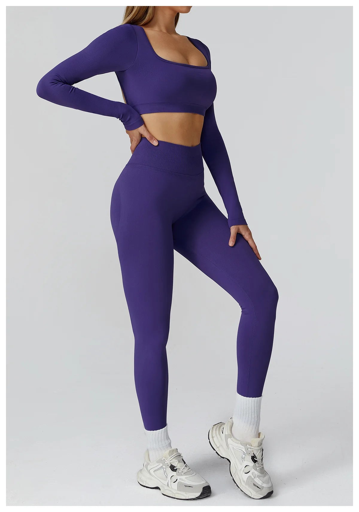 Women's Yoga Top Seamless Long Sleeved Sports Wear Workout Tops T-shirt Fitness Running Hollow out Backless Gym Woman SportShirt