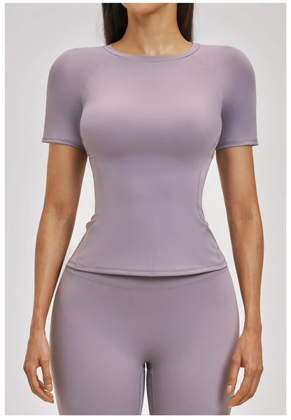Women's Clothes Yoga Top Sport T Shirt Fitness Clothes Short Sleeve Yoga Shirt Gym Top Female Workout Active Wear Sport Tops