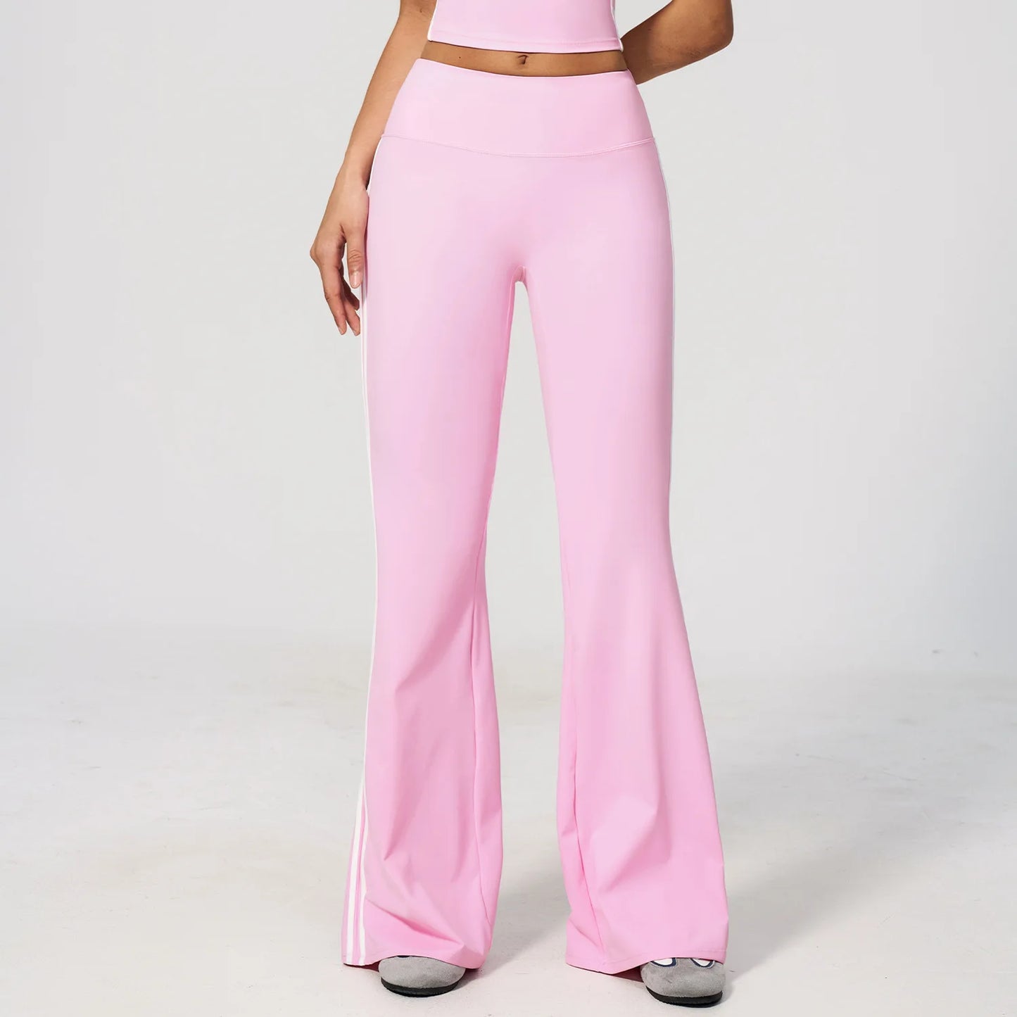 Summer Yoga Pants Women's High Waist Push Up Flared Pants Fitness Wide-Leg Pants Athletic Wear Running Workout Flared Trousers