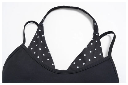 Women's Striped Yoga Bra Breathable Sports Underwear Shockproof Workout Top Sexy Polka Dot Bra Beautiful Back Sports Yoga Top