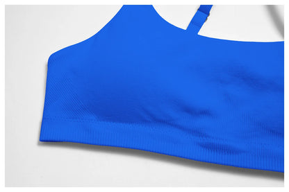 Summer Seamless Yoga Bra Women Fitness Workout Top Cross Back Strap Sports Underwear Female Breathable Running Cycling Gym Top