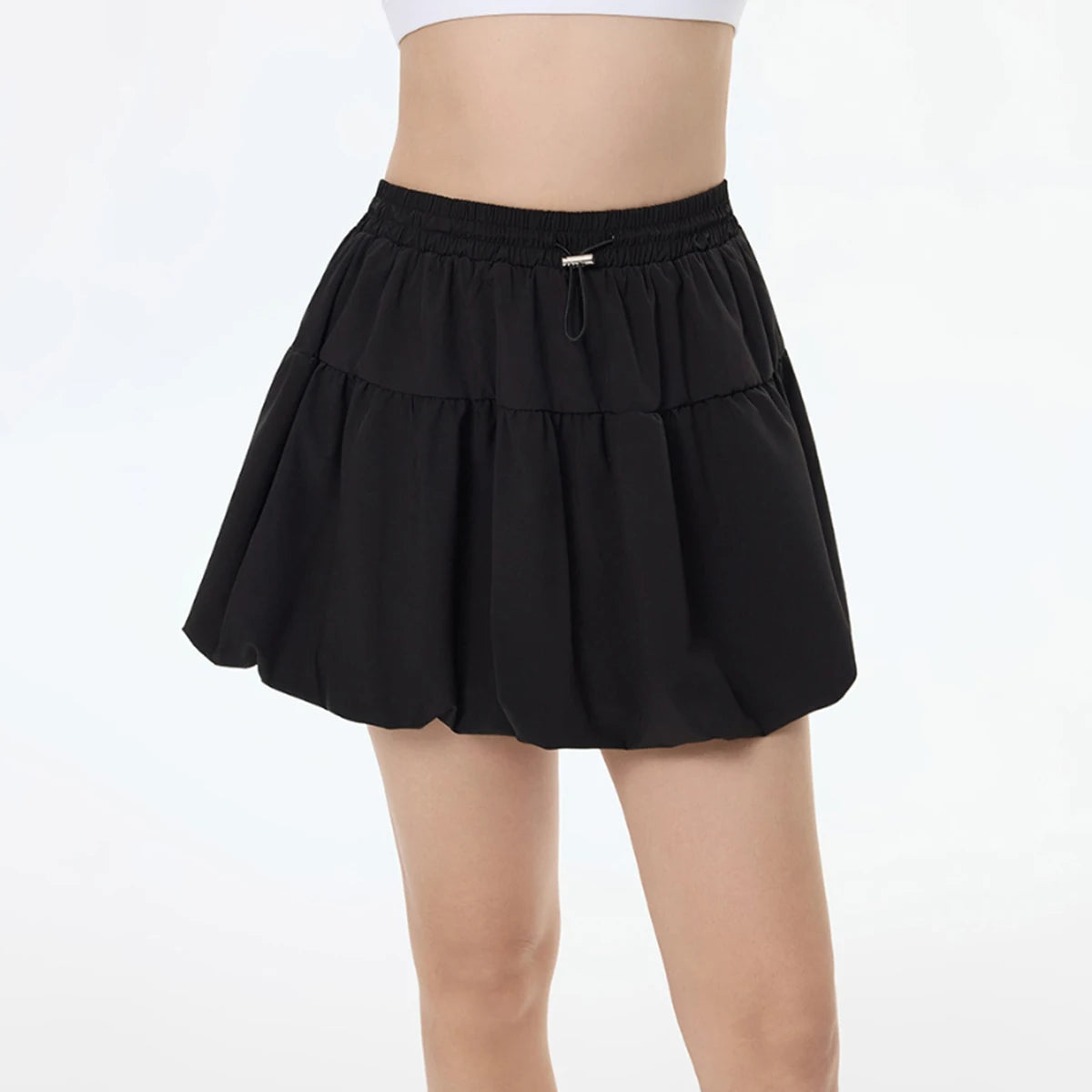 Women Yoga Puff Skirt Women Tennis Pleated Skirt with Inner Lining High Waist Double Layer Design Sport Sexy Fitness Yoga Shorts