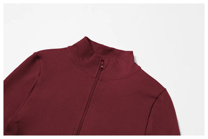 Women Zipper Yoga Long Sleeve Seamless Crop Tops Female Gym Jacket Yoga T-shirts Solid Sports Top Running Workout Athletic Wear