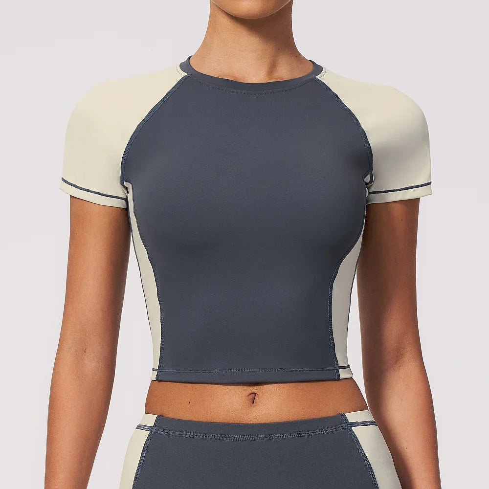 Summer Yoga Top Women Breathable Yoga Shirts Fitness Sports T-Shirts Gym Crop Top Light Weight Yoga Shirt Fitness Activewear