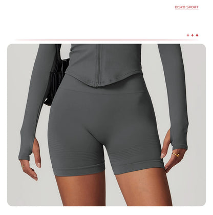 New Zipper Sports Top Women Gym Long Sleeve for Fitness Seamless Coat  Clothing Running Workout Tights Gym Tops Yoga Shirts