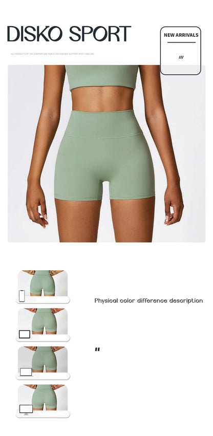 Women Yoga Shorts Fitness Shorts Running Cycling Shorts Breathable Sports Leggings High Waist Summer Workout Gym Push Up Shorts