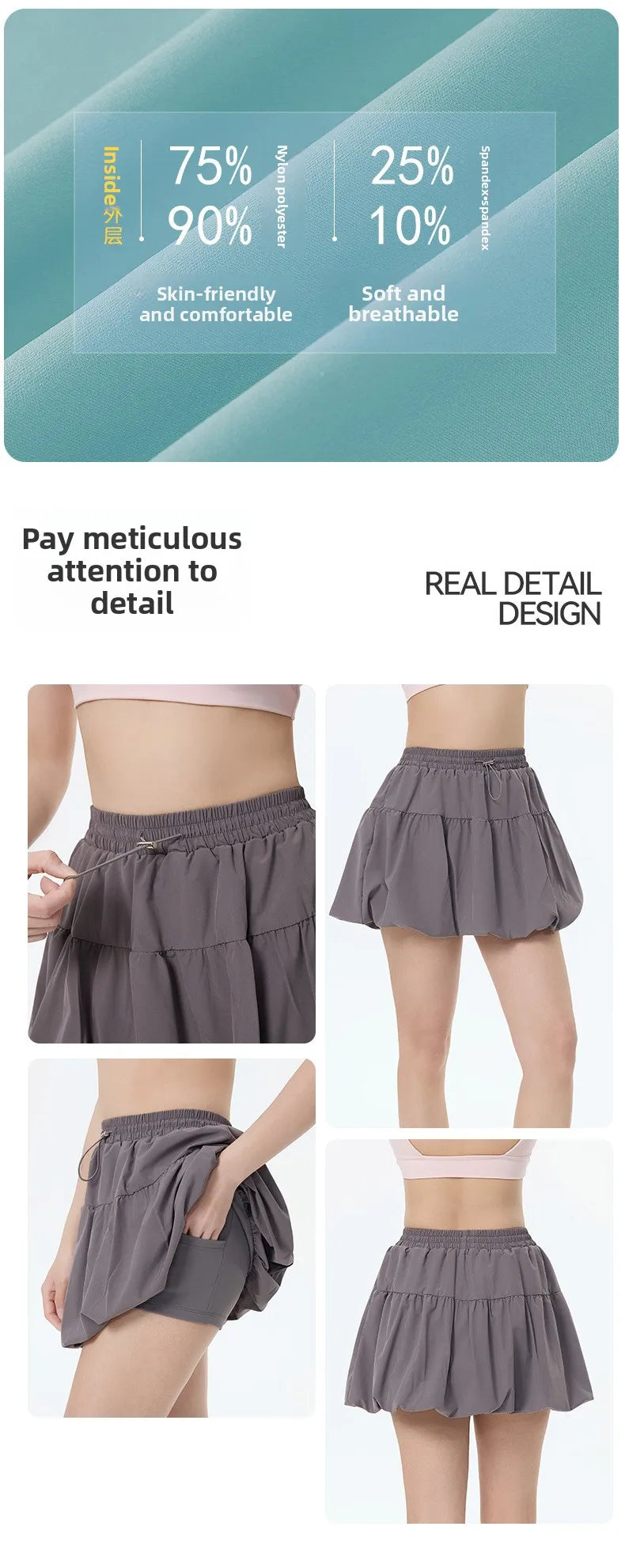 Women Yoga Puff Skirt Women Tennis Pleated Skirt with Inner Lining High Waist Double Layer Design Sport Sexy Fitness Yoga Shorts