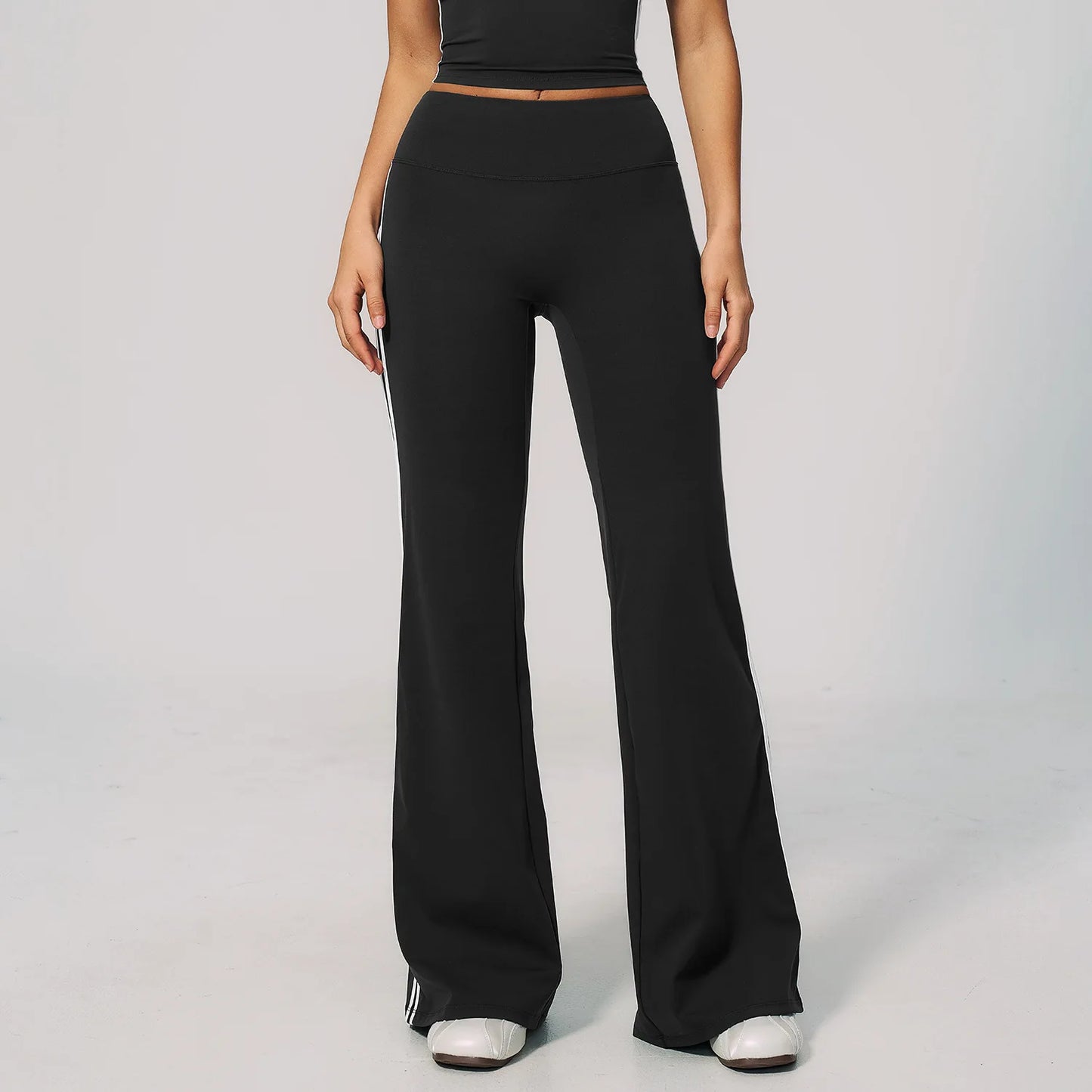 Summer Yoga Pants Women's High Waist Push Up Flared Pants Fitness Wide-Leg Pants Athletic Wear Running Workout Flared Trousers