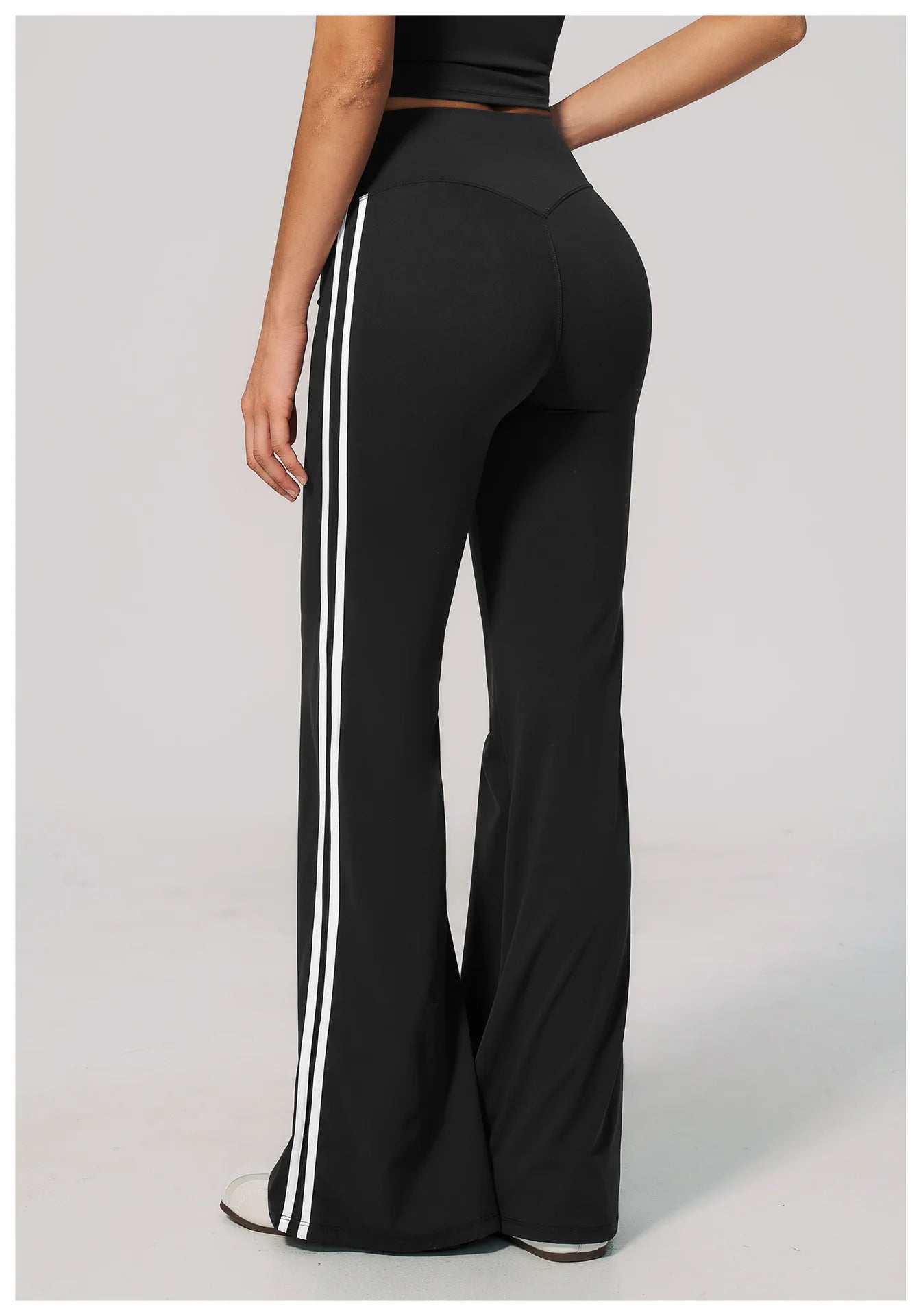 Summer Yoga Pants Women's High Waist Push Up Flared Pants Fitness Wide-Leg Pants Athletic Wear Running Workout Flared Trousers
