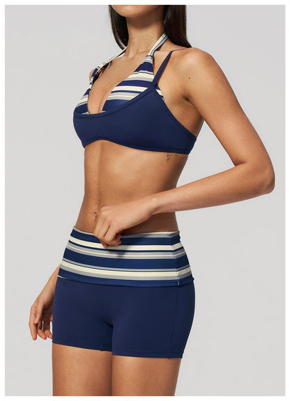 Women's Striped Yoga Bra Breathable Sports Underwear Shockproof Workout Top Sexy Polka Dot Bra Beautiful Back Sports Yoga Top