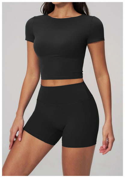 Women Yoga Shirts Fitness T-Shirt Sports Short Sleeve Gym Clothes Female Workout Short Sleeve Sports Shirts Running Active Wear