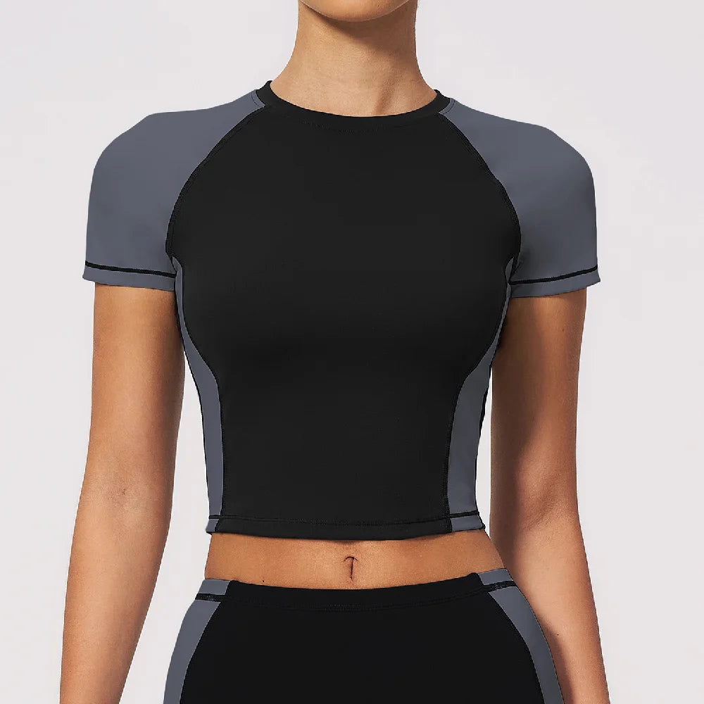 Summer Yoga Top Women Breathable Yoga Shirts Fitness Sports T-Shirts Gym Crop Top Light Weight Yoga Shirt Fitness Activewear