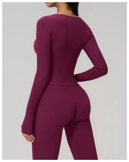 Women Yoga T-shirts Fitness Sports Long Sleeve Running High Elastic Workout Shirts Gym Sports Shirts Female Crop Top Yoga Tops
