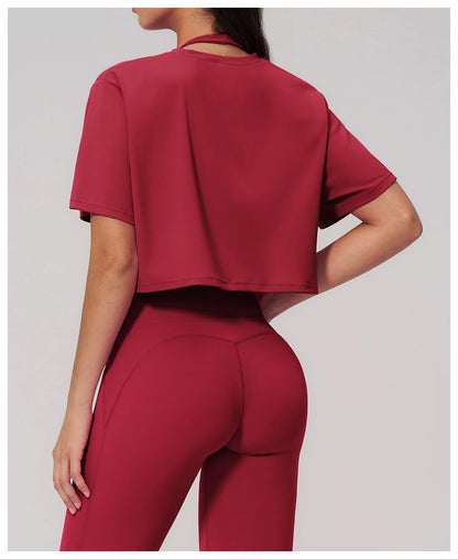 Women Yoga Sports T-Shirts Fitness Short Sleeve Sports T-Shirts Ropa Mujer Gym Workout Shirts Running Active Wear Sports Shirts