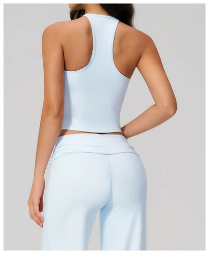 Summer Yoga Vest Women Workout Top Quick-Dry Crop Top Shockproof Gym Vest Female Running Tight Top Beautiful back Sports Tops
