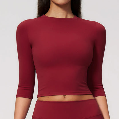 Summer Women Yoga Shirts Tight Yoga Top Breathable Fitness Sports T-Shirts Fitness Clothes Running Sport Top Gym Workout Shirts