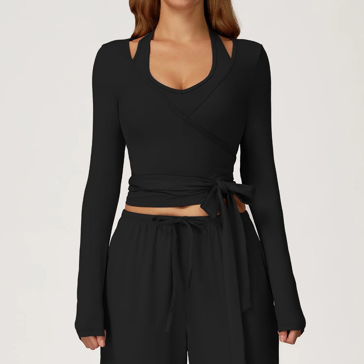 Women Fitness Yoga Shirt Strappy Long Sleeve Sports Jacket Gym Top Activewear Running Coats Workout Clothes Woman Sportswear ﻿
