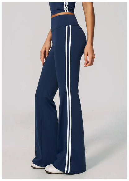 Summer Yoga Pants Women's High Waist Push Up Flared Pants Fitness Wide-Leg Pants Athletic Wear Running Workout Flared Trousers
