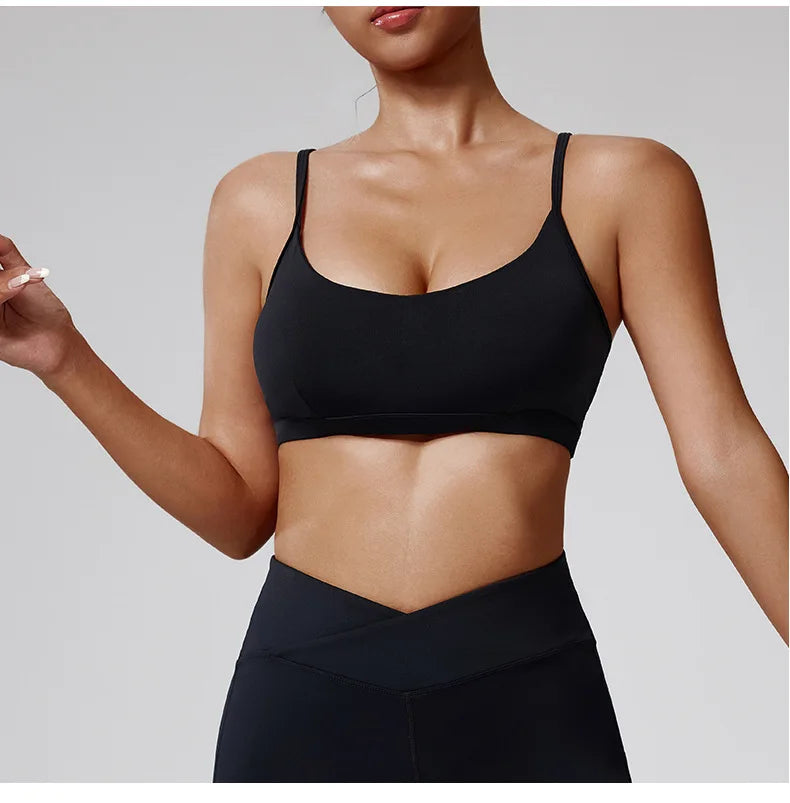 Women's Sports Bra Sexy Beautiful Back Breathable Bra Top Push Up Fitness Bra Yoga Gym Workout Bra Fitness Top Sports