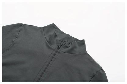 New Zipper Sports Top Women Gym Long Sleeve for Fitness Seamless Coat  Clothing Running Workout Tights Gym Tops Yoga Shirts