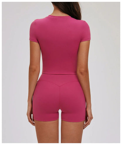Women Yoga Shirt Gym Top Running Active Wear Sport Top Yoga Top Sport T Shirts Fitness Clothes Short Sleeve Women's Sportswear