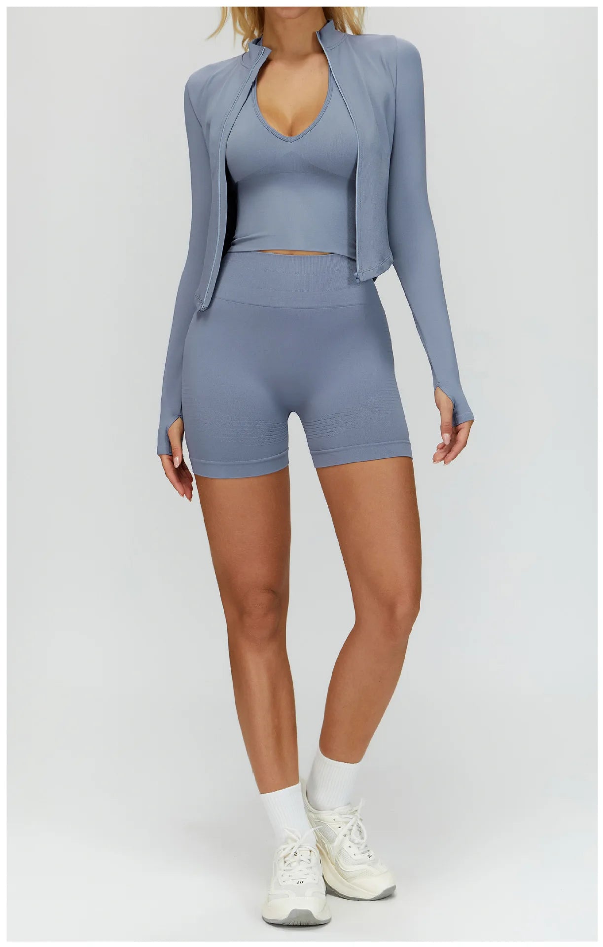 Outdoor Sports Long Sleeved Women's Slim Yoga Quick Dry Tight Fitting Quick Drying Stand Up Collar Jacket Running Fitness Jacket