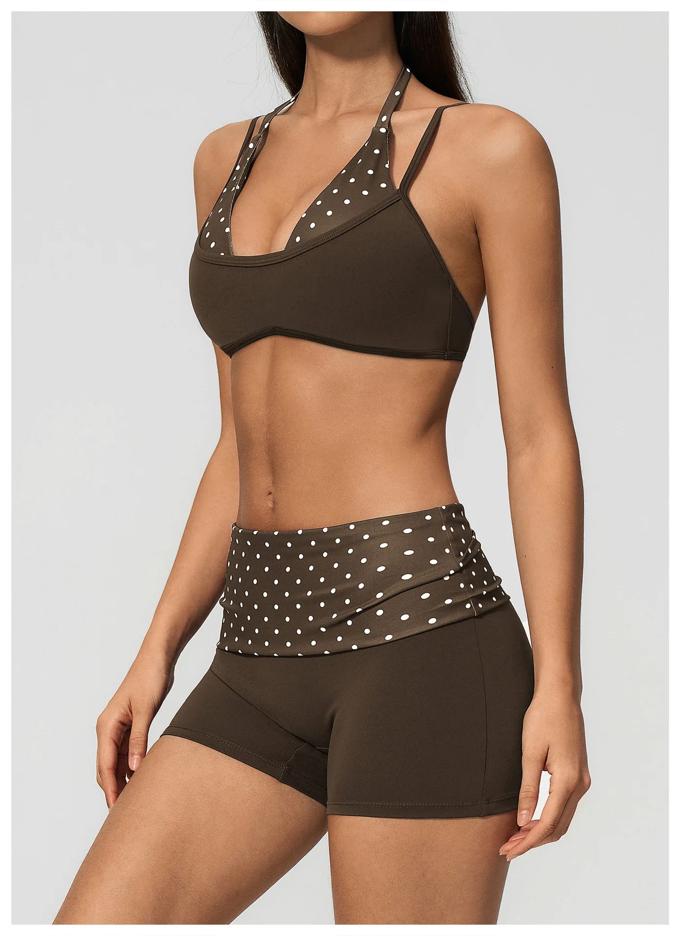 Women's Striped Yoga Bra Breathable Sports Underwear Shockproof Workout Top Sexy Polka Dot Bra Beautiful Back Sports Yoga Top