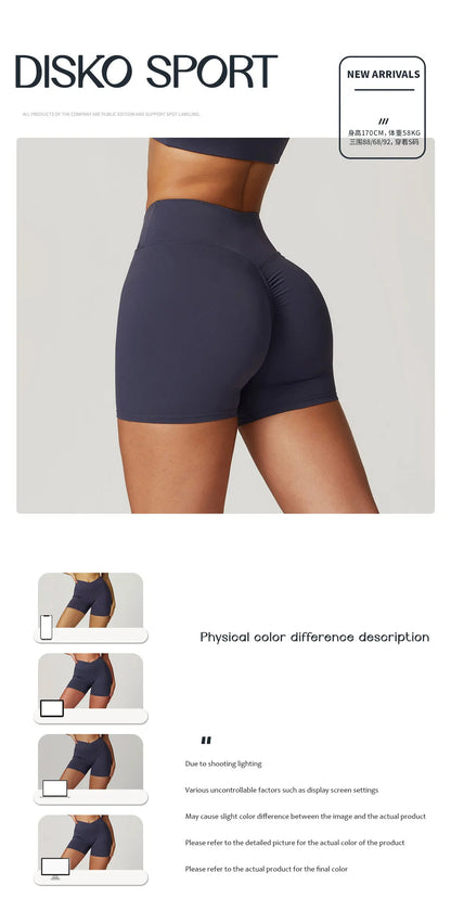 Yoga Shorts Women Fitness Shorts Running Cycling Shorts Quick Drying Sports Leggings High Waist Summer Workout Gym Push-up Short