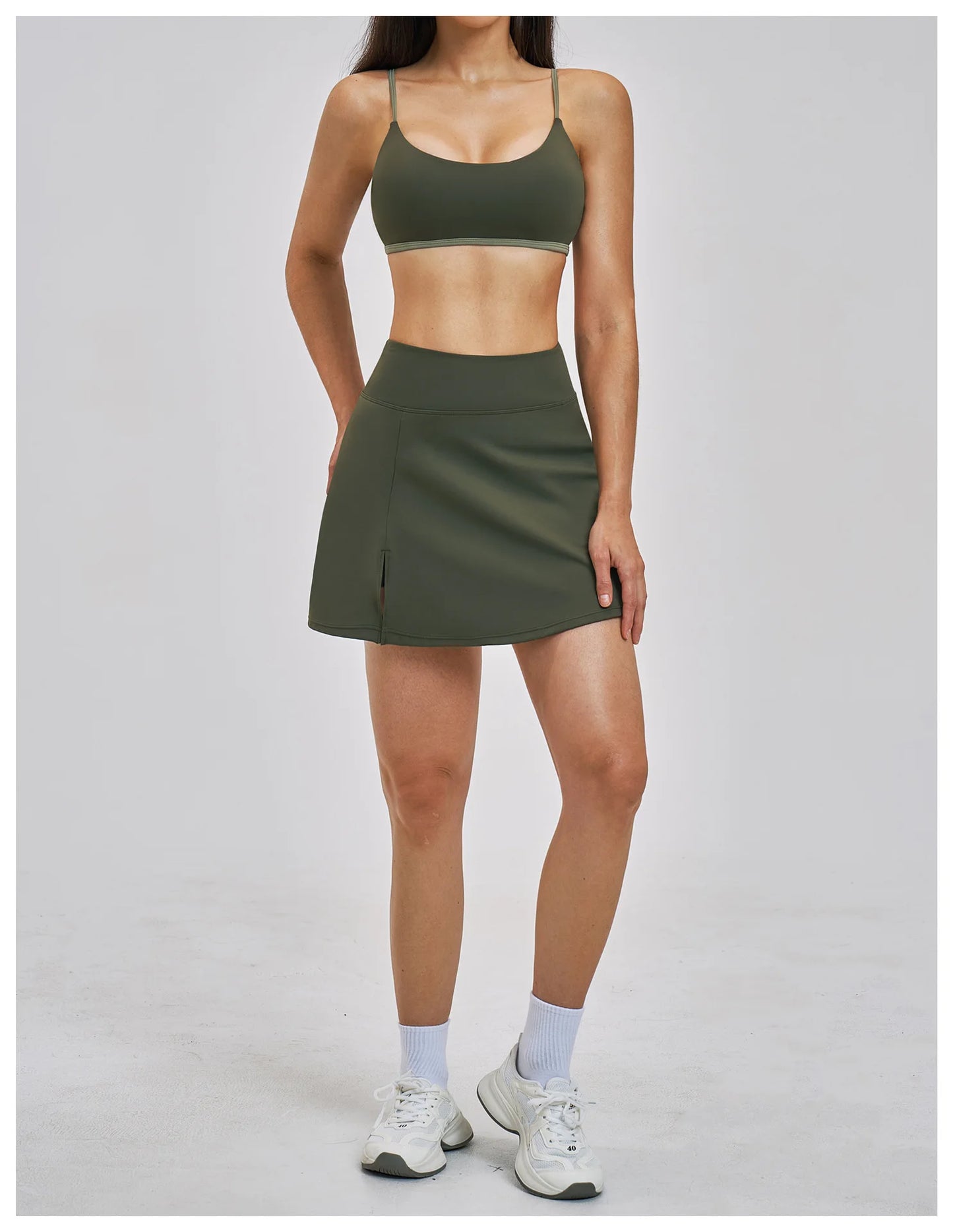 Outdoor Sports Yoga Skirt  Yoga Quick Drying A-line Skirt Women's Badminton Tennis Skirt Summer Cool and Anti Glare Lined Shorts